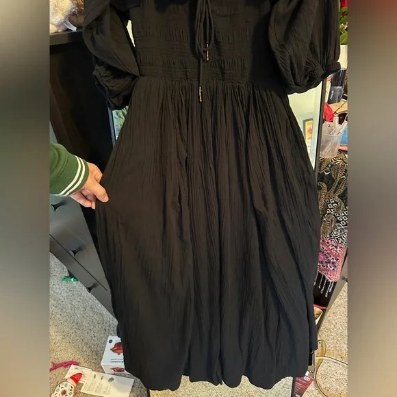 Free People Black Oasis Midi Dress - Picture 13 of 14